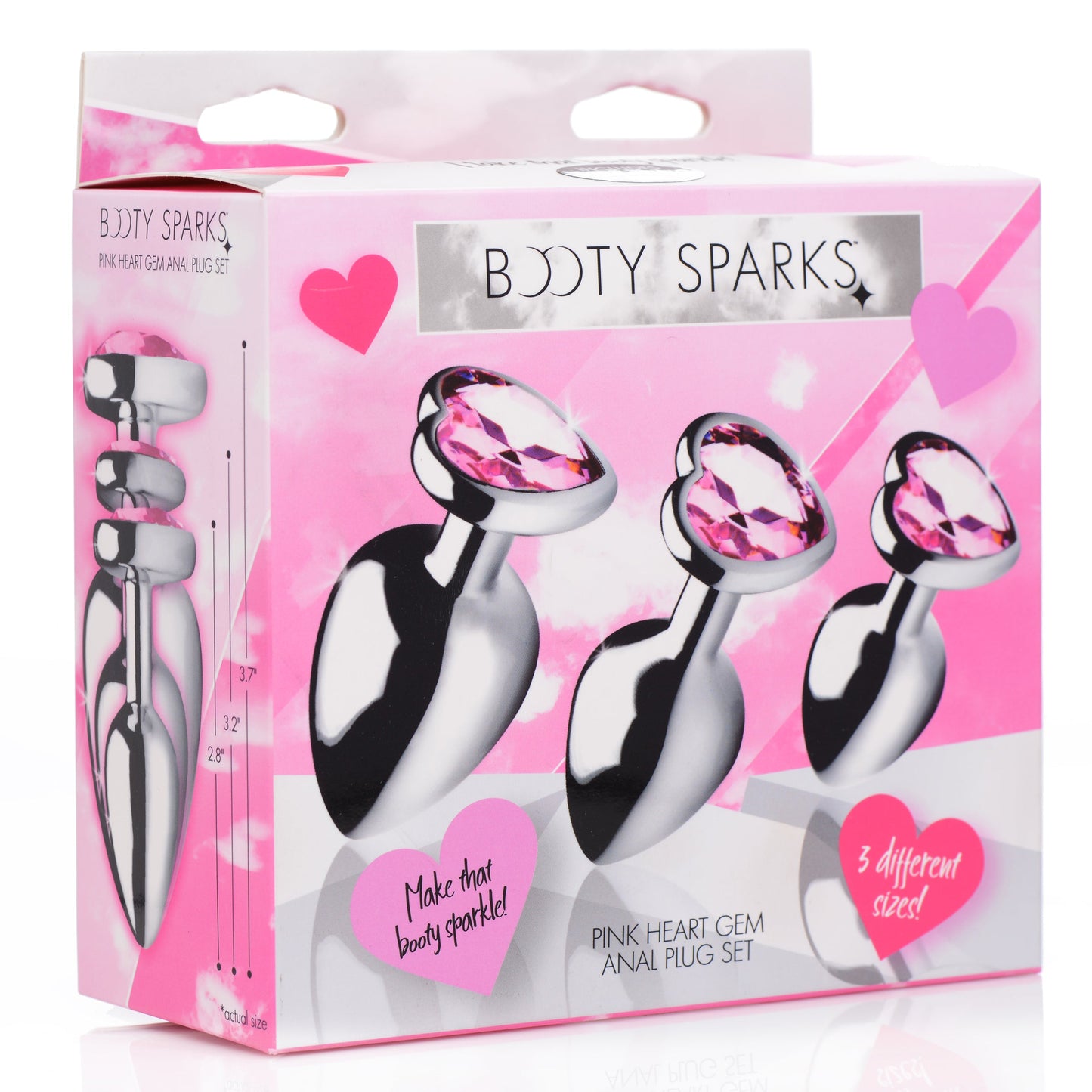 Pink Heart Gem Anal Plug Set