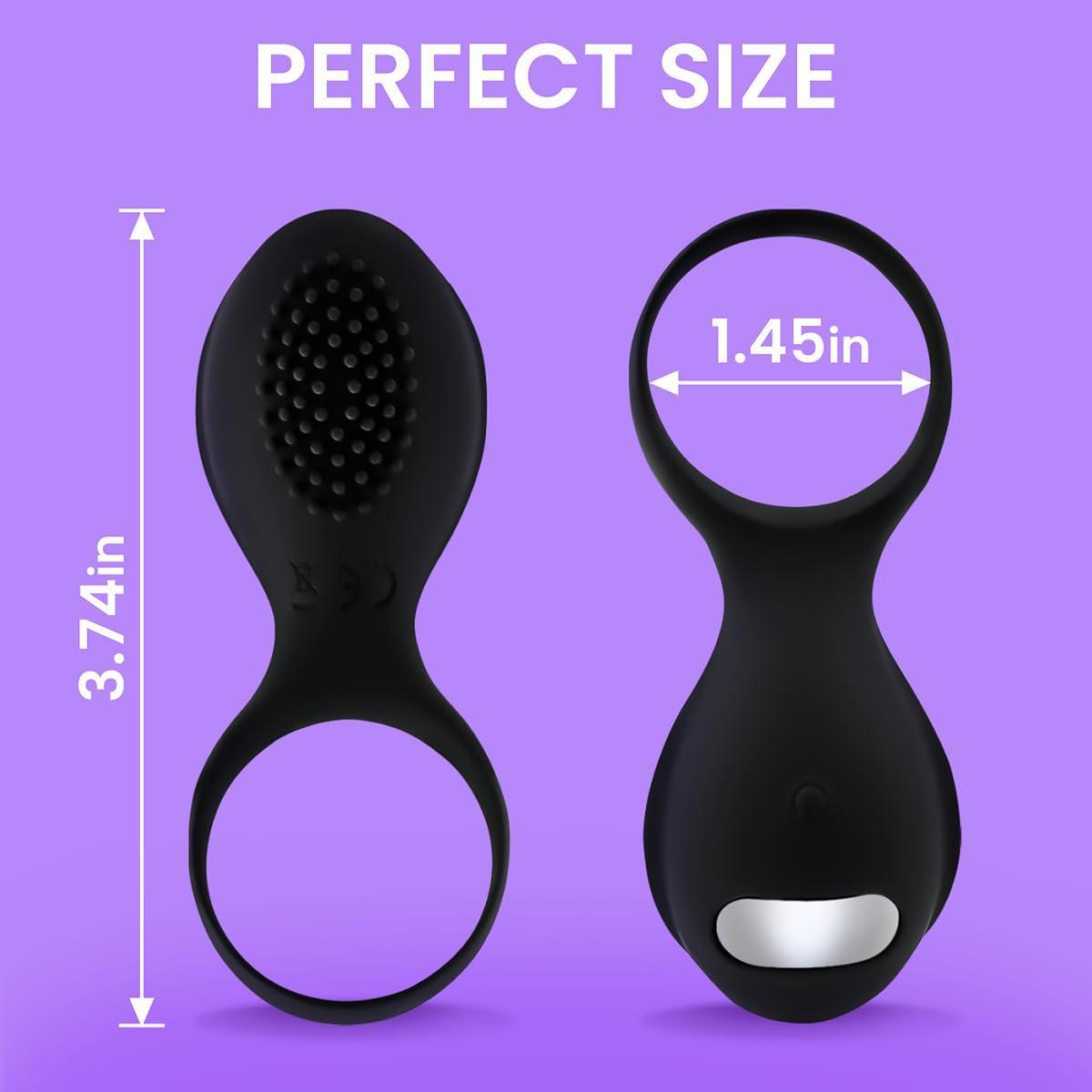 Vibrating Cock Ring Rechargeable Silicone Stretchy Vibrating Penis